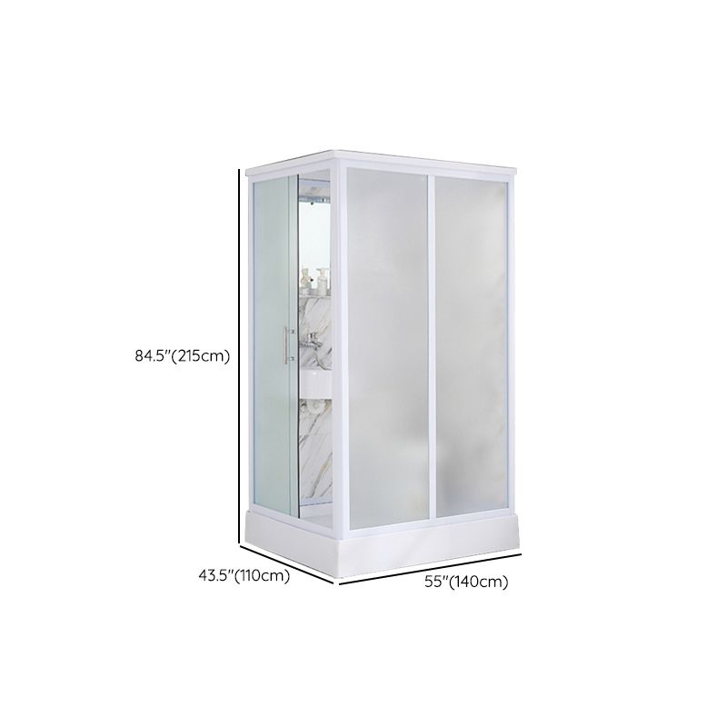 Rectangular Shower Stall Single Sliding Door Frosted Glass Shower Room Clearhalo 'Bathroom Remodel & Bathroom Fixtures' 'Home Improvement' 'home_improvement' 'home_improvement_shower_stalls_enclosures' 'Shower Stalls & Enclosures' 'shower_stalls_enclosures' 'Showers & Bathtubs' 1200x1200_148a3fbe-1099-4c7a-8a1c-085ad41f4b01