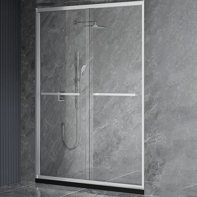 Double Sliding Shower Bath Door Semi Frameless Clear Shower Door Clearhalo 'Bathroom Remodel & Bathroom Fixtures' 'Home Improvement' 'home_improvement' 'home_improvement_shower_tub_doors' 'Shower and Tub Doors' 'shower_tub_doors' 'Showers & Bathtubs' 1200x1200_148ae0e3-5c8a-4792-854e-949632fb406d