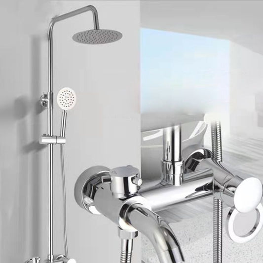 Modern Adjustable Water Flow Shower Faucet Shower Arm Shower System on Wall Clearhalo 'Bathroom Remodel & Bathroom Fixtures' 'Home Improvement' 'home_improvement' 'home_improvement_shower_faucets' 'Shower Faucets & Systems' 'shower_faucets' 'Showers & Bathtubs Plumbing' 'Showers & Bathtubs' 1200x1200_1499790b-bdc1-4165-8aa5-f839c2d772da