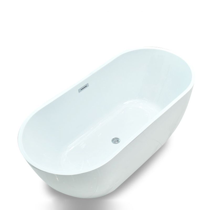 Modern White Oval Bath Tub Drain and Overflow Trim Tub in Bathroom Clearhalo 'Bathroom Remodel & Bathroom Fixtures' 'Bathtubs' 'Home Improvement' 'home_improvement' 'home_improvement_bathtubs' 'Showers & Bathtubs' 1200x1200_149c485c-1a89-4864-916e-6d06dab597b1