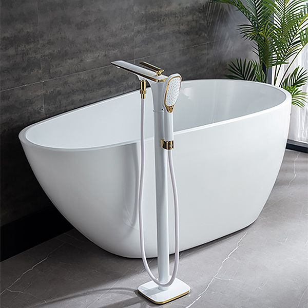 Traditional Floor Mounted Metal Freestanding Tub Filler Swivel Tub Filler Trim Clearhalo 'Bathroom Remodel & Bathroom Fixtures' 'Bathtub Faucets' 'bathtub_faucets' 'Home Improvement' 'home_improvement' 'home_improvement_bathtub_faucets' 1200x1200_14a04391-35e4-4b81-8adf-6460279d160f