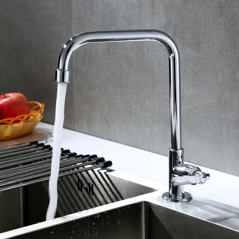 Contemporary Single Handle Faucet Standard Kitchen Faucet Pull down 1-Hold Water Filler Clearhalo 'Home Improvement' 'home_improvement' 'home_improvement_kitchen_faucets' 'Kitchen Faucets' 'Kitchen Remodel & Kitchen Fixtures' 'Kitchen Sinks & Faucet Components' 'kitchen_faucets' 1200x1200_14b7b311-6a23-429d-bdc6-4073a9a60707