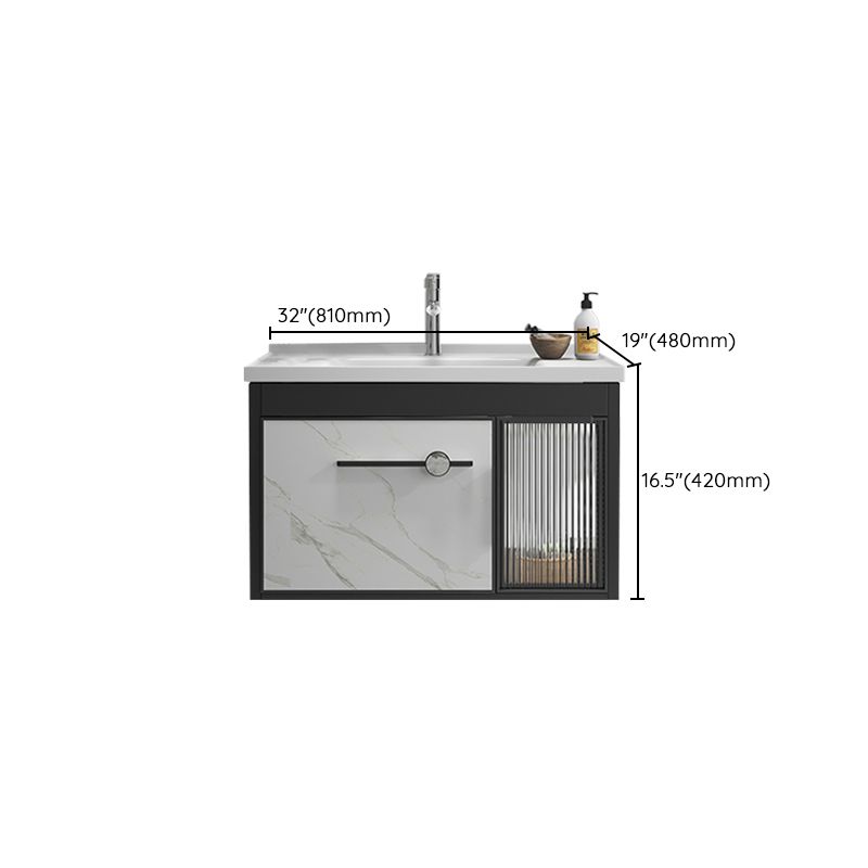 Single Sink Metal Frame Vanity Modern Black Wall Mount Rectangular Vanity Set Clearhalo 'Bathroom Remodel & Bathroom Fixtures' 'Bathroom Vanities' 'bathroom_vanities' 'Home Improvement' 'home_improvement' 'home_improvement_bathroom_vanities' 1200x1200_14c092e4-cd97-4ccb-8c95-a265a153f47c