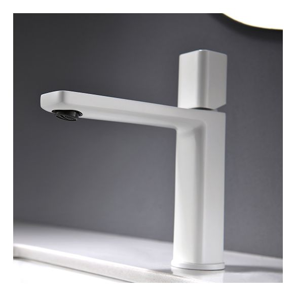 Modern Knob Handle Sink Faucet White Brass Bathroom Sink Faucet Clearhalo 'Bathroom Remodel & Bathroom Fixtures' 'Bathroom Sink Faucets' 'Bathroom Sinks & Faucet Components' 'bathroom_sink_faucets' 'Home Improvement' 'home_improvement' 'home_improvement_bathroom_sink_faucets' 1200x1200_14c28224-5ad5-4759-b304-1f2ed03308cd