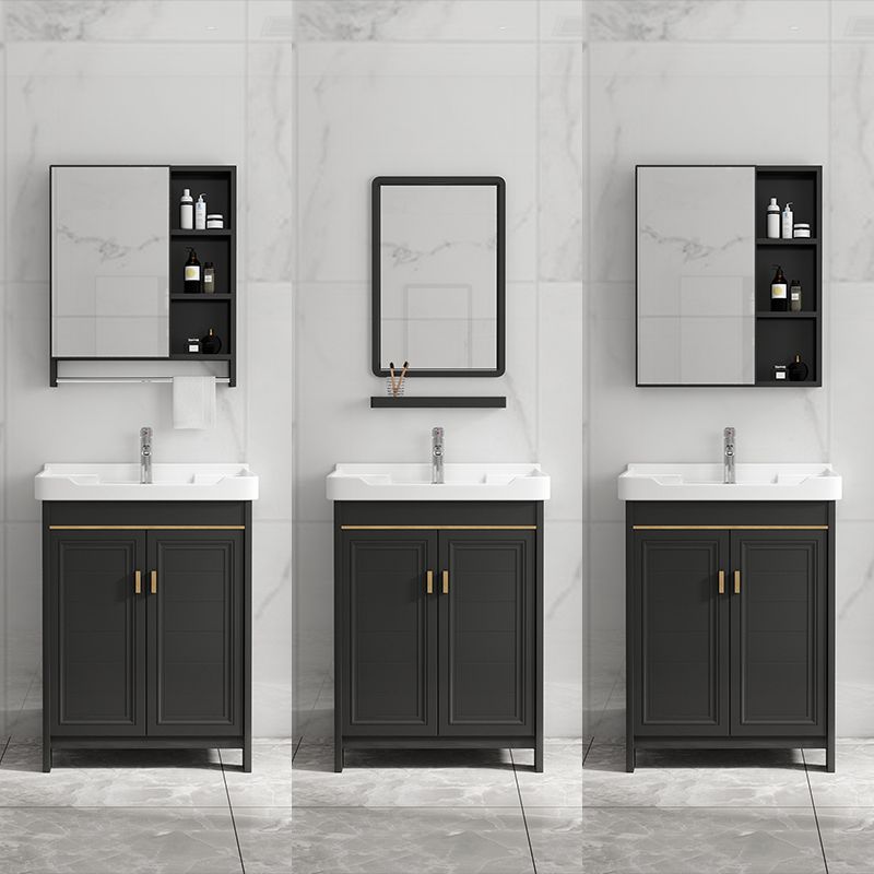 Free Standing Vanity Sink Ceramic Sink Drawers Faucet Vanity Set with Mirror Clearhalo 'Bathroom Remodel & Bathroom Fixtures' 'Bathroom Vanities' 'bathroom_vanities' 'Home Improvement' 'home_improvement' 'home_improvement_bathroom_vanities' 1200x1200_14cfab2d-be59-4fd2-bf89-62e6ea1cb6db