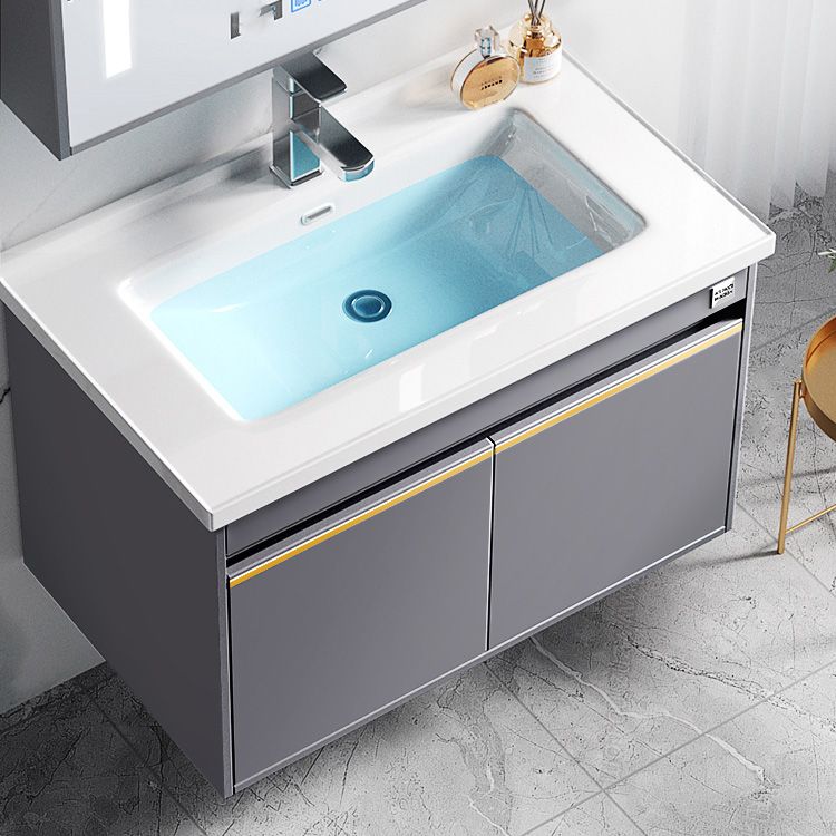 Modern Wall Mount Sink Vanity Wood Bathroom Sink Vanity with Mirror Clearhalo 'Bathroom Remodel & Bathroom Fixtures' 'Bathroom Vanities' 'bathroom_vanities' 'Home Improvement' 'home_improvement' 'home_improvement_bathroom_vanities' 1200x1200_14d34724-a47a-4a46-be3a-d8f7baf42e90