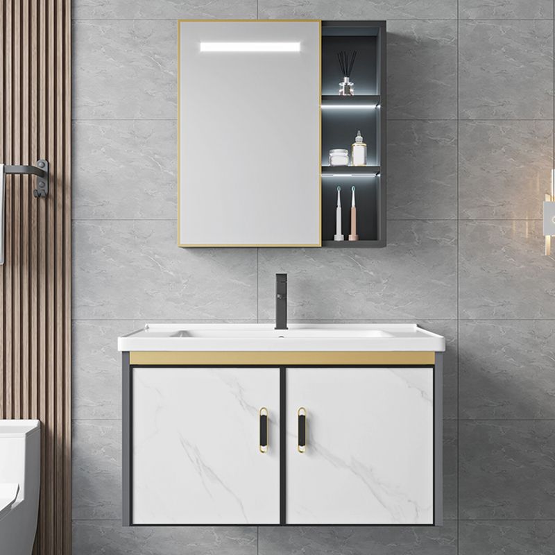 Modern Style Bath Vanity Dirt Resistant Wall Mount Bath Vanity with Faucet Clearhalo 'Bathroom Remodel & Bathroom Fixtures' 'Bathroom Vanities' 'bathroom_vanities' 'Home Improvement' 'home_improvement' 'home_improvement_bathroom_vanities' 1200x1200_14d78c90-1c3f-44d1-a1c7-72d9dbfcfa6b