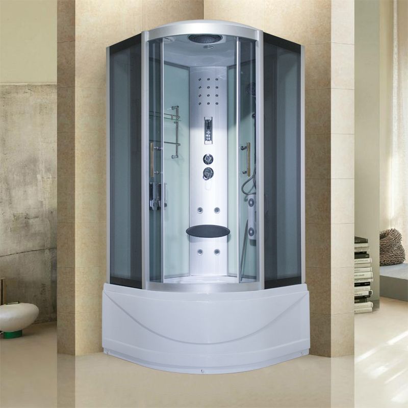 Round Double Sliding Shower Stall Full Frame Tempered Glass Shower Room Clearhalo 'Bathroom Remodel & Bathroom Fixtures' 'Home Improvement' 'home_improvement' 'home_improvement_shower_stalls_enclosures' 'Shower Stalls & Enclosures' 'shower_stalls_enclosures' 'Showers & Bathtubs' 1200x1200_14e7d1aa-4baa-48cb-9a76-c99d1b9fea65