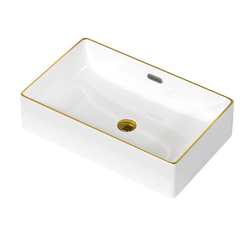 Traditional Vessel Sink Rectangular Porcelain with Overflow And Drain Assembly Wash Stand Clearhalo 'Bathroom Remodel & Bathroom Fixtures' 'Bathroom Sinks & Faucet Components' 'Bathroom Sinks' 'bathroom_sink' 'Home Improvement' 'home_improvement' 'home_improvement_bathroom_sink' 1200x1200_15156527-effb-4758-a7b8-e2e9f0642072
