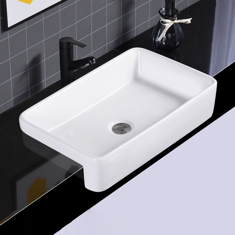 Modern Semi-Recessed Vessel Porcelain with Overflow And Drain Assembly Bathroom Sink Clearhalo 'Bathroom Remodel & Bathroom Fixtures' 'Bathroom Sinks & Faucet Components' 'Bathroom Sinks' 'bathroom_sink' 'Home Improvement' 'home_improvement' 'home_improvement_bathroom_sink' 1200x1200_151a1773-0eb4-4ab2-8c80-9464398dcdaf