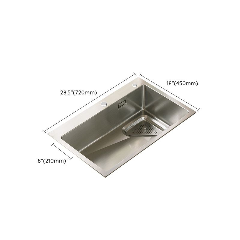 Modern Stainless Steel Kitchen Sink Single Bowl Rectangle Sink with Soap Dispenser Clearhalo 'Home Improvement' 'home_improvement' 'home_improvement_kitchen_sinks' 'Kitchen Remodel & Kitchen Fixtures' 'Kitchen Sinks & Faucet Components' 'Kitchen Sinks' 'kitchen_sinks' 1200x1200_151d7cb5-db9f-40f4-8b75-44f558406334