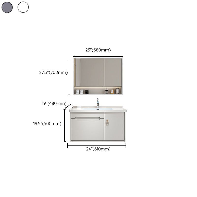 Single Glam Bathroom Vanity Ceramic Top Wall Mount Bath Vanity Clearhalo 'Bathroom Remodel & Bathroom Fixtures' 'Bathroom Vanities' 'bathroom_vanities' 'Home Improvement' 'home_improvement' 'home_improvement_bathroom_vanities' 1200x1200_151da353-0f5f-49aa-9cb5-7ba382ae5637