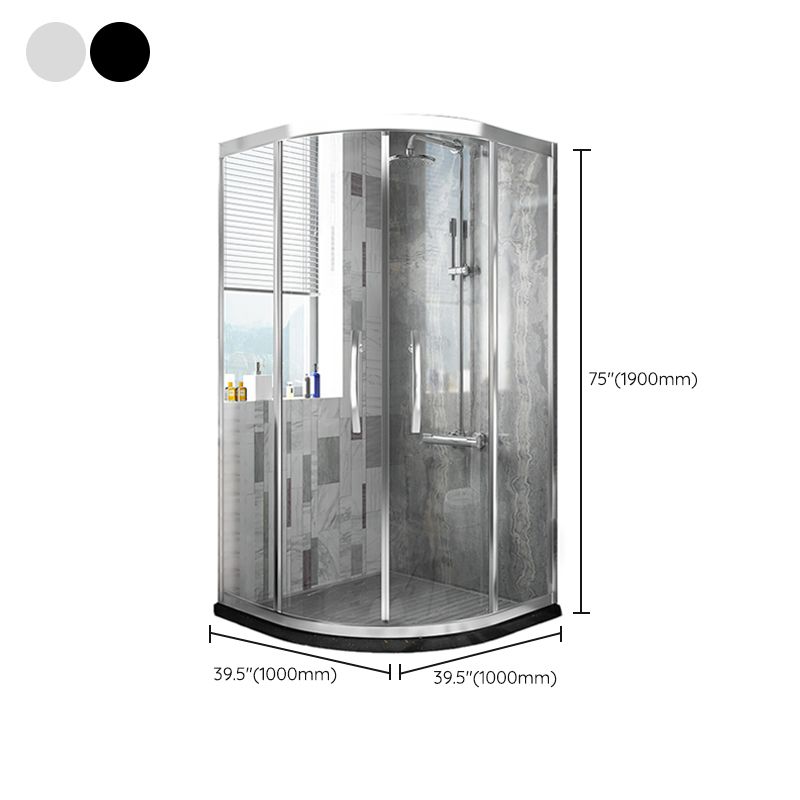 Modern Shower Enclosure Laminated Glass Corner with Fixed Panel Shower Stall Clearhalo 'Bathroom Remodel & Bathroom Fixtures' 'Home Improvement' 'home_improvement' 'home_improvement_shower_stalls_enclosures' 'Shower Stalls & Enclosures' 'shower_stalls_enclosures' 'Showers & Bathtubs' 1200x1200_155dfb2e-2793-4357-8f87-8a4ede54a055