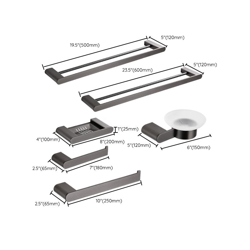 Modern Matte Gray Bathroom Accessory Set Bath Shelf/Towel Bar & Paper Holder Included Clearhalo 'Bathroom Hardware Sets' 'Bathroom Hardware' 'Bathroom Remodel & Bathroom Fixtures' 'bathroom_hardware_sets' 'Home Improvement' 'home_improvement' 'home_improvement_bathroom_hardware_sets' 1200x1200_1560d41b-00ca-4969-8bbd-209535505088