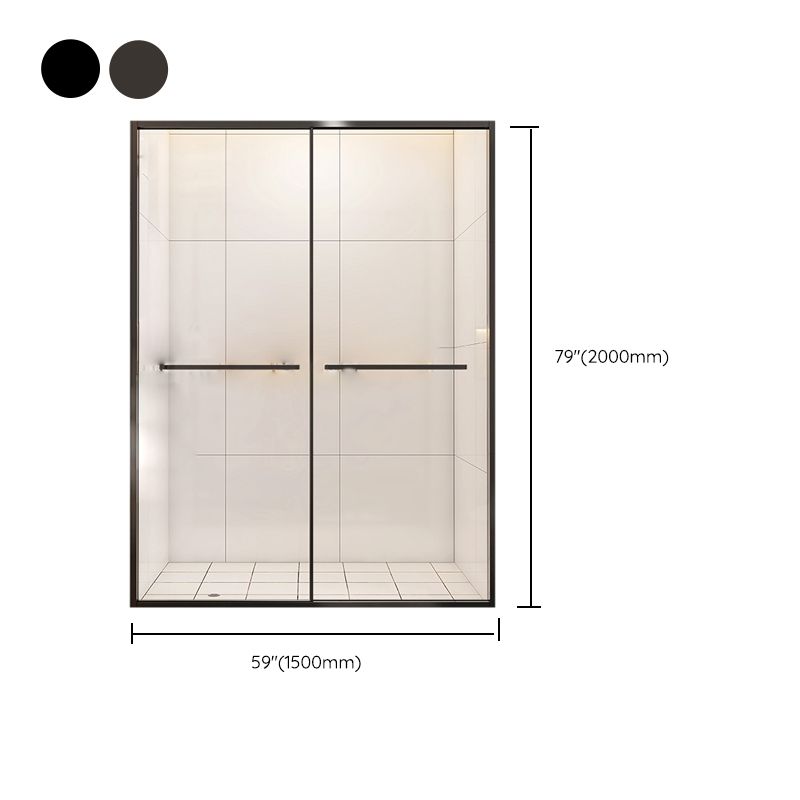 Double Sliding Glass Shower Door Stainless Steel Narrow Frame Shower Screen Clearhalo 'Bathroom Remodel & Bathroom Fixtures' 'Home Improvement' 'home_improvement' 'home_improvement_shower_tub_doors' 'Shower and Tub Doors' 'shower_tub_doors' 'Showers & Bathtubs' 1200x1200_1563a846-f106-4e89-a2ab-45d92a528b5f