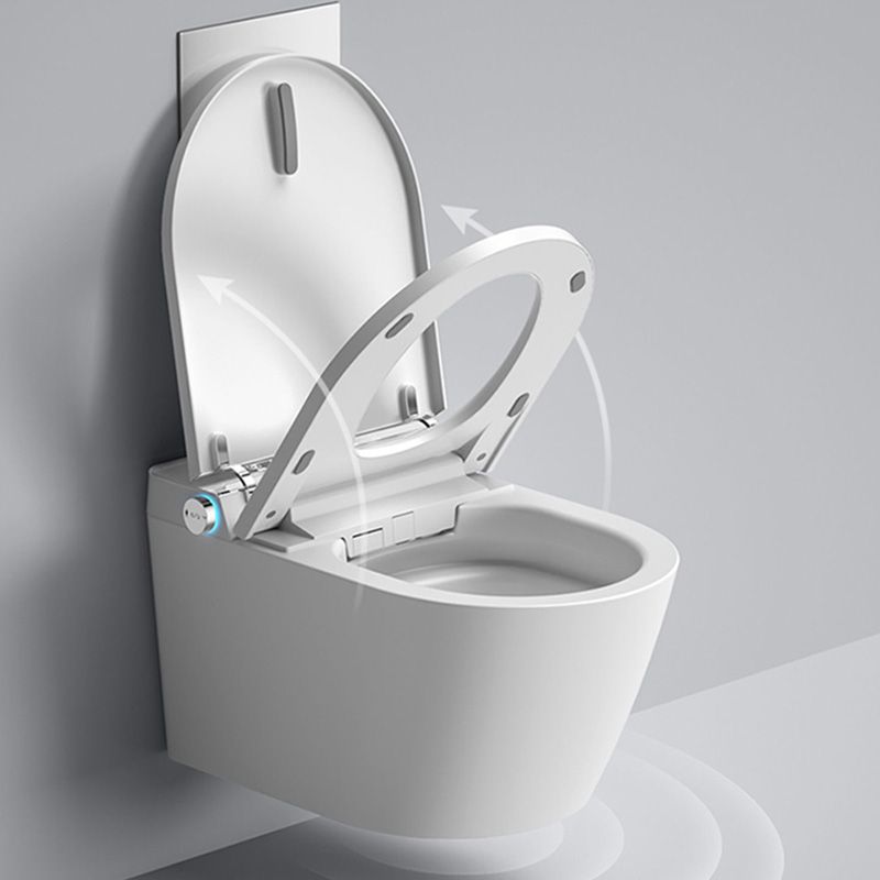 Contemporary Wall Hung Toilet Set in White Finish with Heated Seat Clearhalo 'Bathroom Remodel & Bathroom Fixtures' 'Bidets' 'Home Improvement' 'home_improvement' 'home_improvement_bidets' 'Toilets & Bidets' 1200x1200_1569bdd8-2400-46bd-a0b5-8d437a9183ad