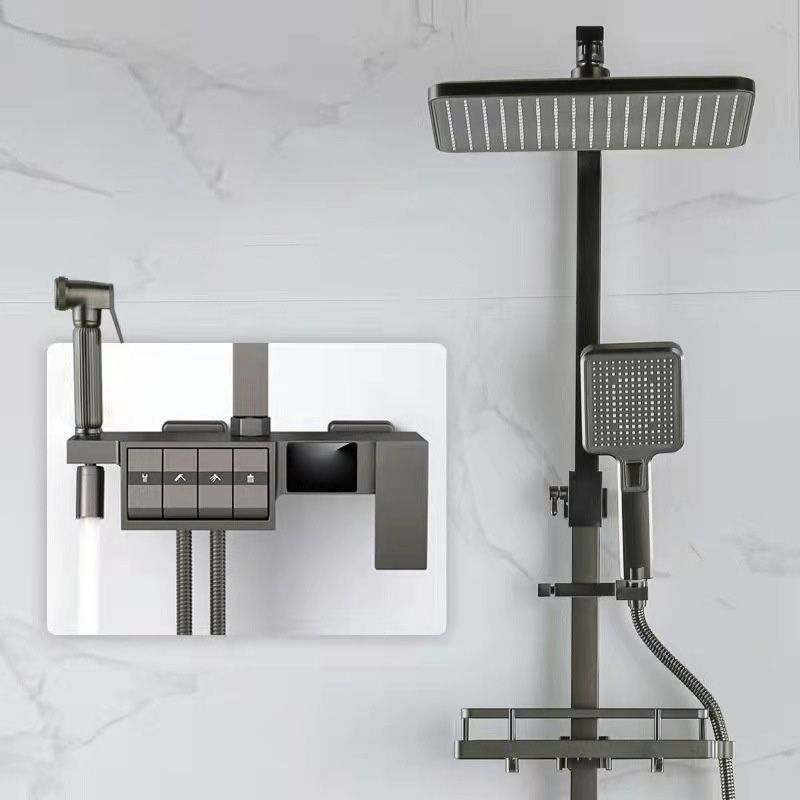 Modern Adjustable Spray Pattern Water Flow Shower Faucet Shower Hose Shower System on Wall Clearhalo 'Bathroom Remodel & Bathroom Fixtures' 'Home Improvement' 'home_improvement' 'home_improvement_shower_faucets' 'Shower Faucets & Systems' 'shower_faucets' 'Showers & Bathtubs Plumbing' 'Showers & Bathtubs' 1200x1200_156d59c2-81e8-4da2-a035-2a3988f15d29