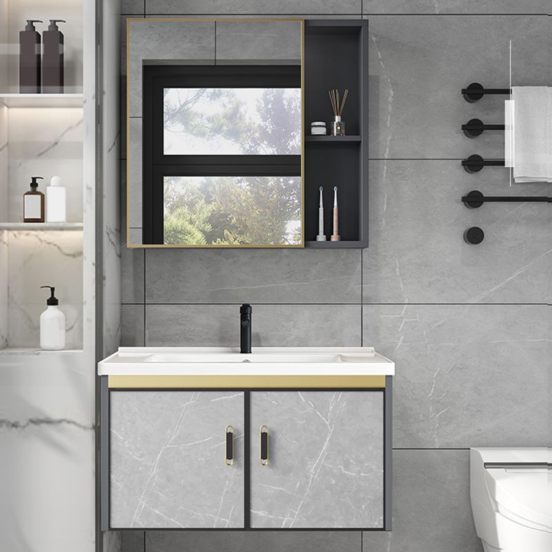 Modern Sink Vanity Set Wall Mounted Drawers Ceramic Sink Set Clearhalo 'Bathroom Remodel & Bathroom Fixtures' 'Bathroom Vanities' 'bathroom_vanities' 'Home Improvement' 'home_improvement' 'home_improvement_bathroom_vanities' 1200x1200_157a8683-05c3-471b-900d-4a475fe6e413