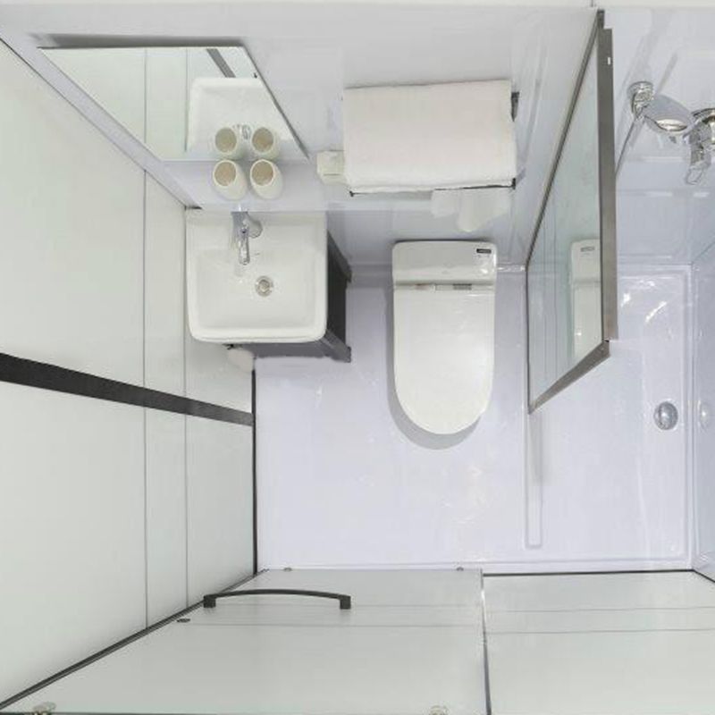 Single Sliding Rectangle Shower Kit Tempered Framed Shower Stall Clearhalo 'Bathroom Remodel & Bathroom Fixtures' 'Home Improvement' 'home_improvement' 'home_improvement_shower_stalls_enclosures' 'Shower Stalls & Enclosures' 'shower_stalls_enclosures' 'Showers & Bathtubs' 1200x1200_158c2250-301c-4b12-937b-84b34d711512