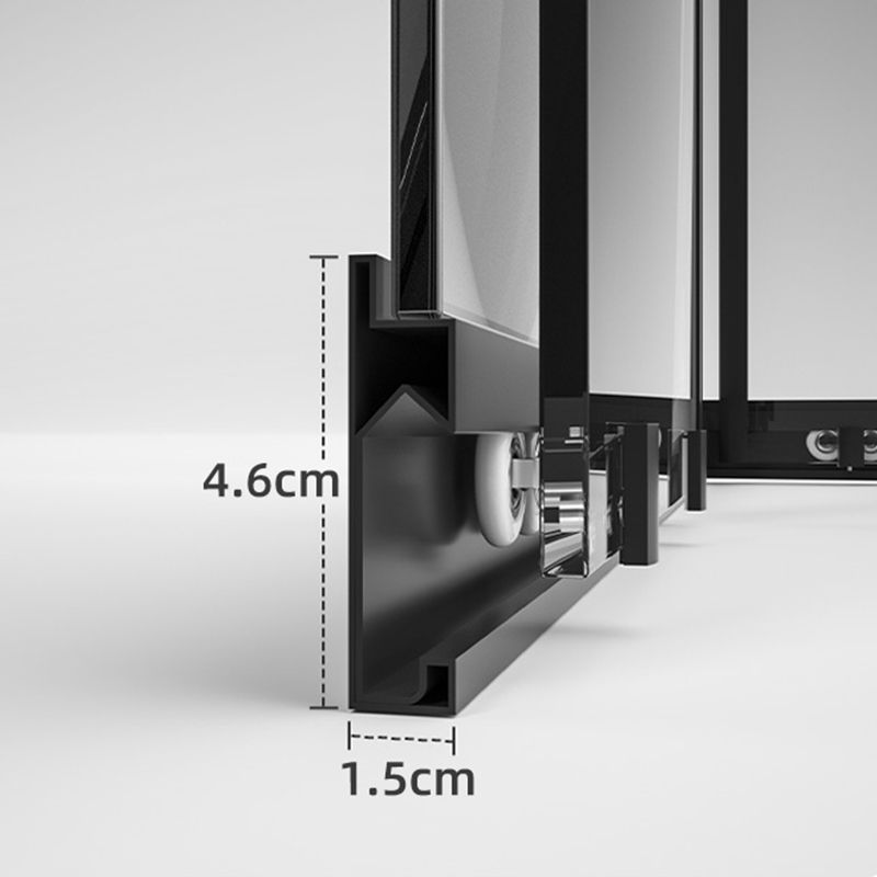 Black Framed Shower Doors Double Sliding Tempered Shower Bath Door Clearhalo 'Bathroom Remodel & Bathroom Fixtures' 'Home Improvement' 'home_improvement' 'home_improvement_shower_tub_doors' 'Shower and Tub Doors' 'shower_tub_doors' 'Showers & Bathtubs' 1200x1200_15a29d77-5cad-4305-88af-fad530635d23