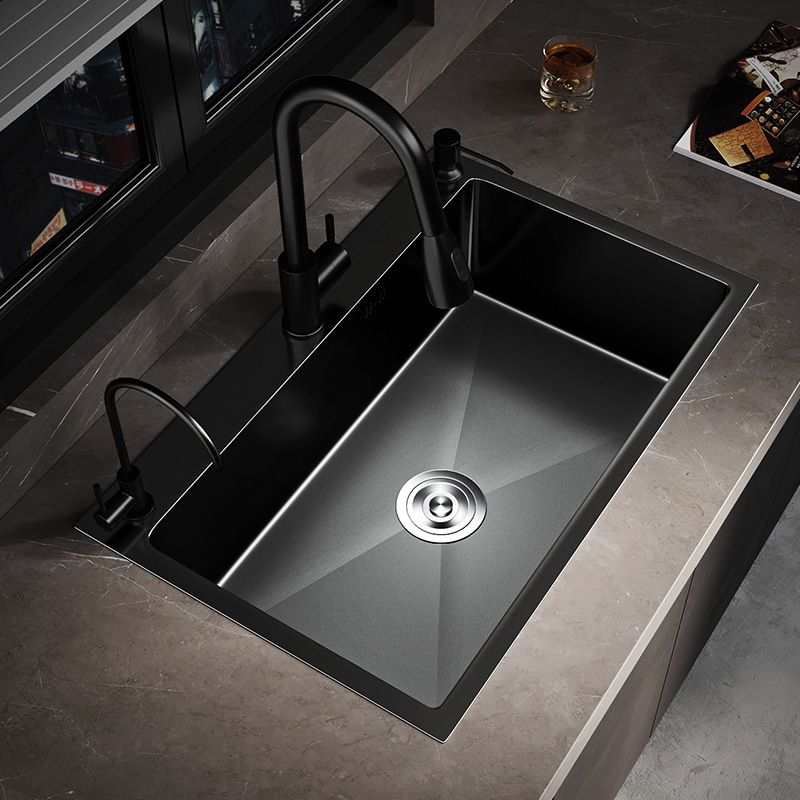 Stainless Steel Kitchen Sink Drop-In Install Kitchen Sink in Black Clearhalo 'Home Improvement' 'home_improvement' 'home_improvement_kitchen_sinks' 'Kitchen Remodel & Kitchen Fixtures' 'Kitchen Sinks & Faucet Components' 'Kitchen Sinks' 'kitchen_sinks' 1200x1200_15b5d5cd-a41b-410b-b64d-571a16f955de