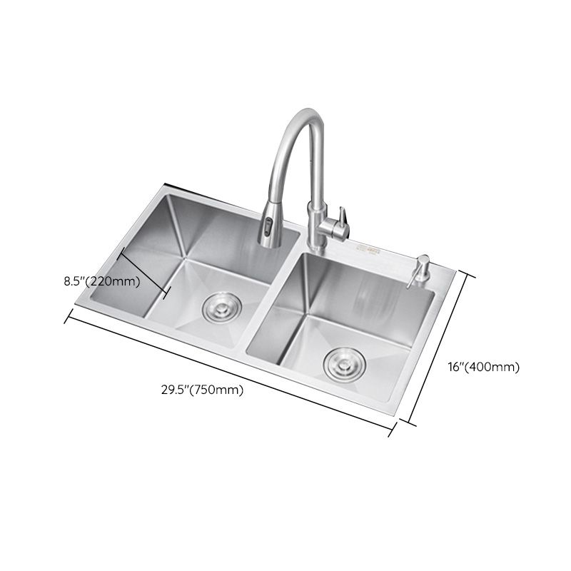 Contemporary Kitchen Sink Stainless Steel Drain Assembly Kitchen Sink Clearhalo 'Home Improvement' 'home_improvement' 'home_improvement_kitchen_sinks' 'Kitchen Remodel & Kitchen Fixtures' 'Kitchen Sinks & Faucet Components' 'Kitchen Sinks' 'kitchen_sinks' 1200x1200_15b913e7-cbe8-4613-a212-6bc133b133ea
