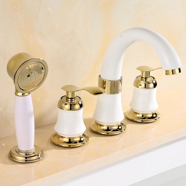 Tradition Bath Filler Trim Deck Mounted Swivel Spout Tub Filler Trim Clearhalo 'Bathroom Remodel & Bathroom Fixtures' 'Bathtub Faucets' 'bathtub_faucets' 'Home Improvement' 'home_improvement' 'home_improvement_bathtub_faucets' 1200x1200_15bc703b-b963-4d07-81dc-7331de99ba8f
