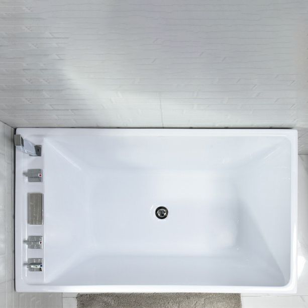 Modern Back to Wall Bathtub Rectangular Antique Finish Bathtub Clearhalo 'Bathroom Remodel & Bathroom Fixtures' 'Bathtubs' 'Home Improvement' 'home_improvement' 'home_improvement_bathtubs' 'Showers & Bathtubs' 1200x1200_15bd2108-c255-4ce9-a32a-c33296a77417
