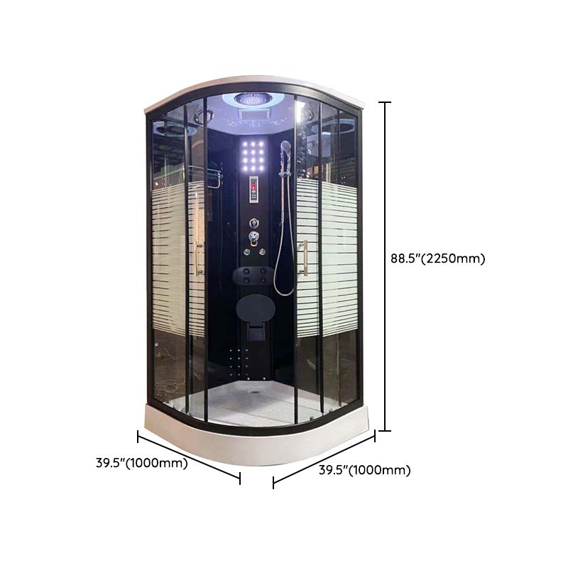 Rounded Shower Stall Double Sliding Shower Stall with Towel Bar Clearhalo 'Bathroom Remodel & Bathroom Fixtures' 'Home Improvement' 'home_improvement' 'home_improvement_shower_stalls_enclosures' 'Shower Stalls & Enclosures' 'shower_stalls_enclosures' 'Showers & Bathtubs' 1200x1200_15bfd898-11c8-44de-972a-0652ed41105b