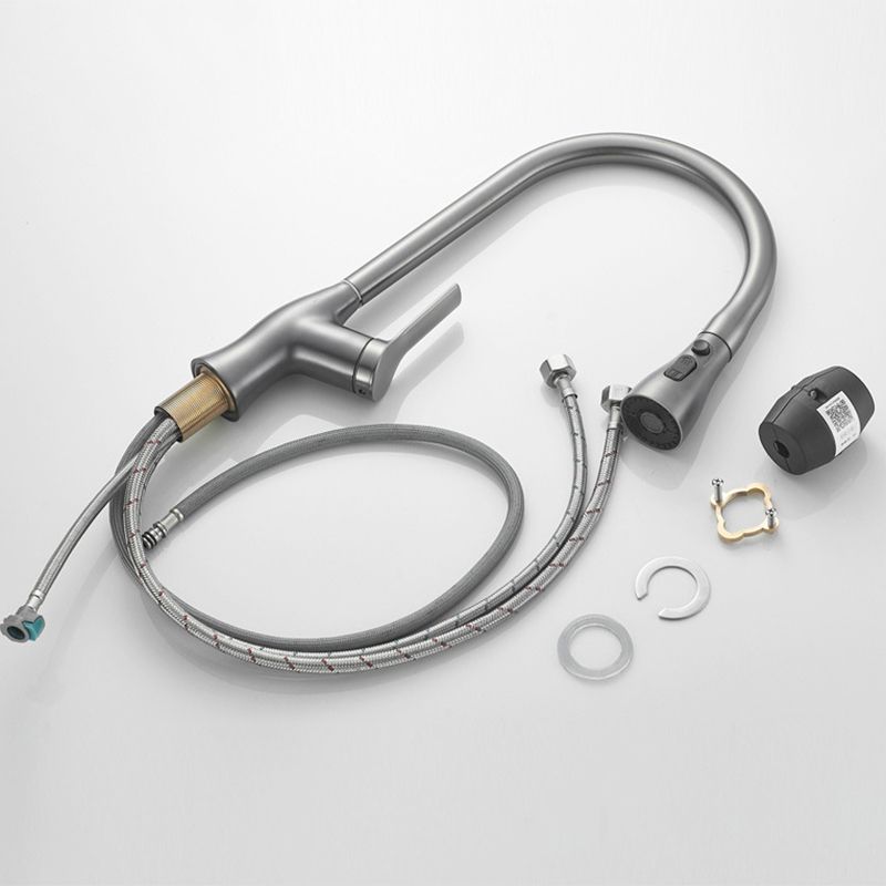 Modern 1-Handle Faucet Copper Pull down with Water Dispenser Standard Kitchen Faucet Clearhalo 'Home Improvement' 'home_improvement' 'home_improvement_kitchen_faucets' 'Kitchen Faucets' 'Kitchen Remodel & Kitchen Fixtures' 'Kitchen Sinks & Faucet Components' 'kitchen_faucets' 1200x1200_15ca2a56-90dd-4370-8b5c-38a100ca15b4