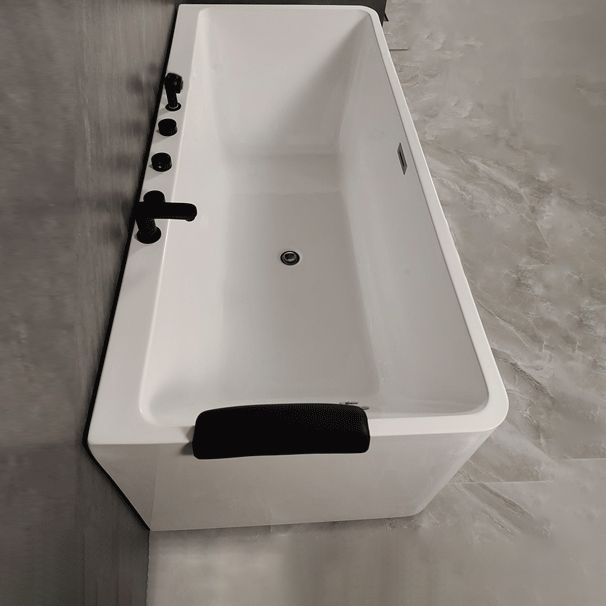 Back to Wall Soaking Bathtub Antique Finish Rectangular Modern Tub (Board not Included) Clearhalo 'Bathroom Remodel & Bathroom Fixtures' 'Bathtubs' 'Home Improvement' 'home_improvement' 'home_improvement_bathtubs' 'Showers & Bathtubs' 1200x1200_15cf6995-167b-4b71-849d-2666480a6c5c