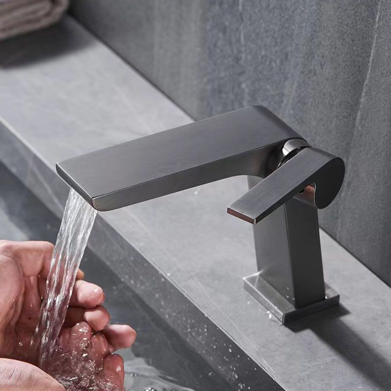 Modern Vessel Faucet Brass Lever Handles Waterfall Spout Bathroom Sink Faucet Clearhalo 'Bathroom Remodel & Bathroom Fixtures' 'Bathroom Sink Faucets' 'Bathroom Sinks & Faucet Components' 'bathroom_sink_faucets' 'Home Improvement' 'home_improvement' 'home_improvement_bathroom_sink_faucets' 1200x1200_15f3518a-af57-481c-958a-18096ed1e2ba