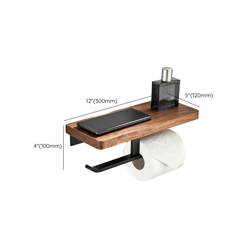 Wooden & Aluminum Bath Hardware Set Black Bathroom Accessory Kit Clearhalo 'Bathroom Hardware Sets' 'Bathroom Hardware' 'Bathroom Remodel & Bathroom Fixtures' 'bathroom_hardware_sets' 'Home Improvement' 'home_improvement' 'home_improvement_bathroom_hardware_sets' 1200x1200_15f877c0-29dd-4a0f-b32e-02ec22168503