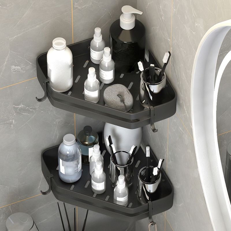 Modern 2/3-Piece Bathroom Set Stainless Triangle Bath Shelf in Aluminum Clearhalo 'Bathroom Hardware Sets' 'Bathroom Hardware' 'Bathroom Remodel & Bathroom Fixtures' 'bathroom_hardware_sets' 'Home Improvement' 'home_improvement' 'home_improvement_bathroom_hardware_sets' 1200x1200_1610466d-0c7f-4351-8b5a-5038c661ad22