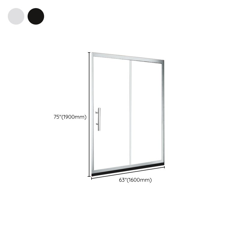 One-shaped Sliding Shower Bath Door Transparent Tempered Glass Shower Door Clearhalo 'Bathroom Remodel & Bathroom Fixtures' 'Home Improvement' 'home_improvement' 'home_improvement_shower_tub_doors' 'Shower and Tub Doors' 'shower_tub_doors' 'Showers & Bathtubs' 1200x1200_1628a9f1-369e-464b-a6bc-2959c98cd45f