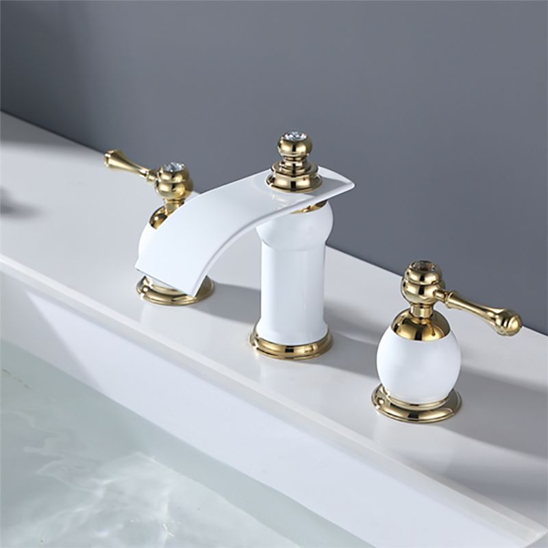 Traditional Faucet Deck Mounted Bathroom Faucet with Double Handle Clearhalo 'Bathroom Remodel & Bathroom Fixtures' 'Bathtub Faucets' 'bathtub_faucets' 'Home Improvement' 'home_improvement' 'home_improvement_bathtub_faucets' 1200x1200_1628d48d-93f4-4a09-81f1-0e9ad672ae92