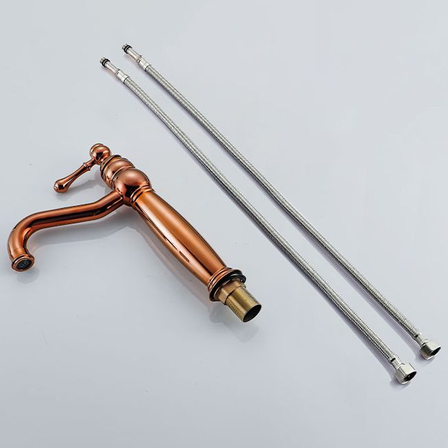 Traditional Vanity Sink Faucet Circular Single Lever Handle Vessel Sink Faucet Clearhalo 'Bathroom Remodel & Bathroom Fixtures' 'Bathroom Sink Faucets' 'Bathroom Sinks & Faucet Components' 'bathroom_sink_faucets' 'Home Improvement' 'home_improvement' 'home_improvement_bathroom_sink_faucets' 1200x1200_16321f6d-869c-446c-9aed-412e25e5084c