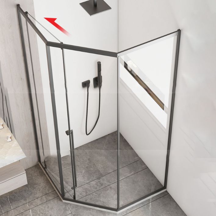 Diamond Folding Shower Screen, Full Frame Single Sliding Shower Door Clearhalo 'Bathroom Remodel & Bathroom Fixtures' 'Home Improvement' 'home_improvement' 'home_improvement_shower_tub_doors' 'Shower and Tub Doors' 'shower_tub_doors' 'Showers & Bathtubs' 1200x1200_1634fb00-5dfc-4463-accf-b288030e4c8c