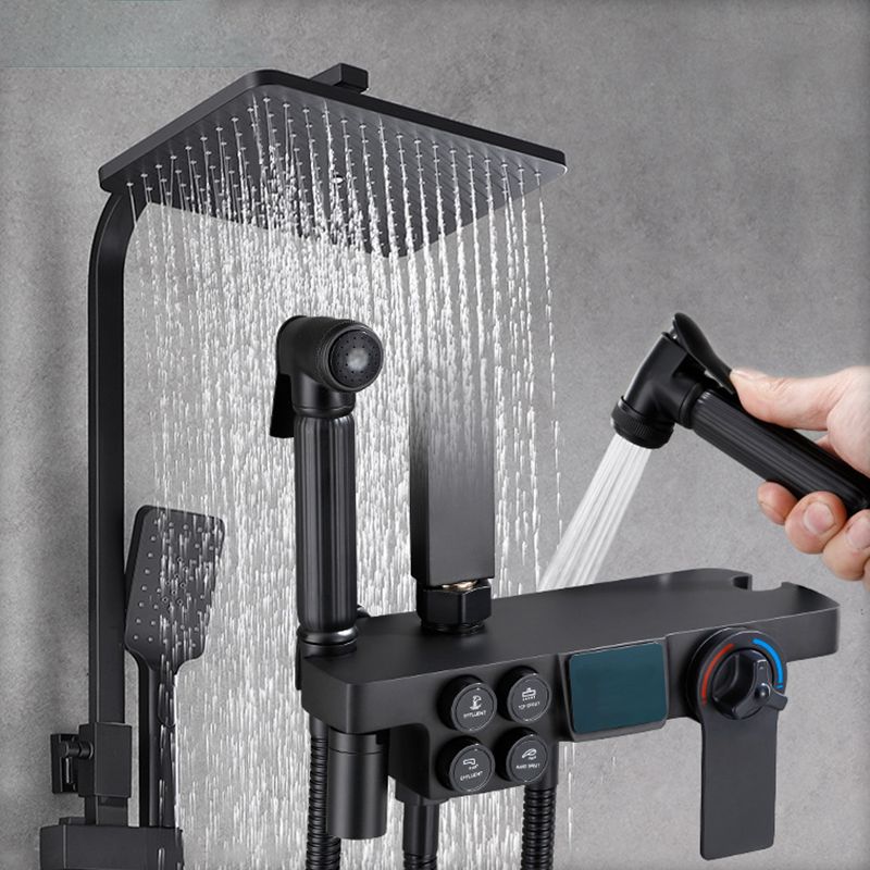 Contemporary Copper Shower System Wall Mounted Shower System with Hand Shower Clearhalo 'Bathroom Remodel & Bathroom Fixtures' 'Home Improvement' 'home_improvement' 'home_improvement_shower_faucets' 'Shower Faucets & Systems' 'shower_faucets' 'Showers & Bathtubs Plumbing' 'Showers & Bathtubs' 1200x1200_163aaf32-38fd-47bc-8682-a43dbe819e0a