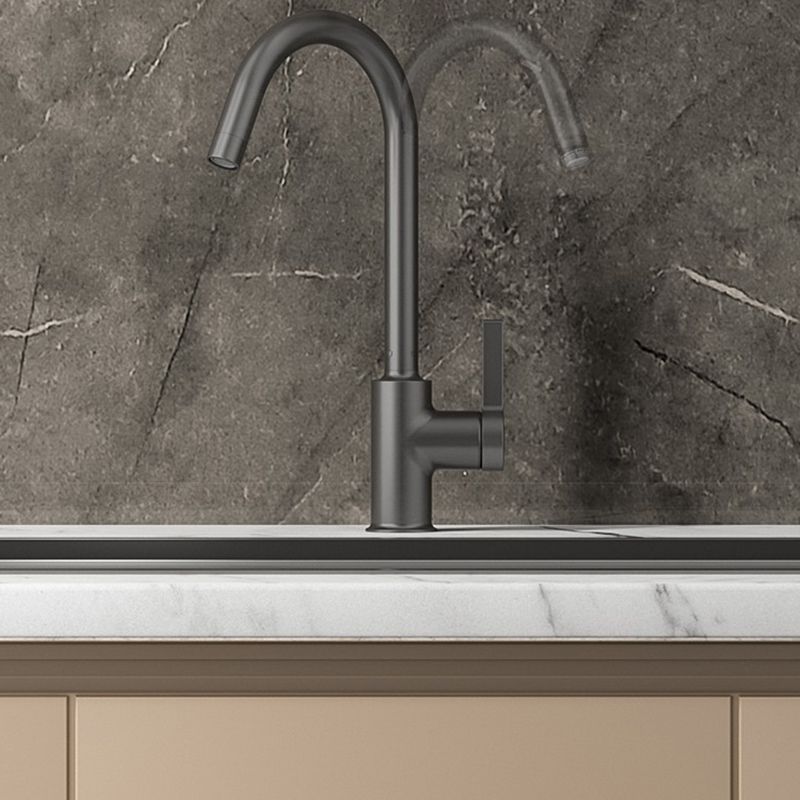 Modern Style Bar Faucet Copper Lever Handle Gooseneck Bar Faucet Clearhalo 'Home Improvement' 'home_improvement' 'home_improvement_kitchen_faucets' 'Kitchen Faucets' 'Kitchen Remodel & Kitchen Fixtures' 'Kitchen Sinks & Faucet Components' 'kitchen_faucets' 1200x1200_164642ba-4228-4104-ab54-5cf21e27f0e8
