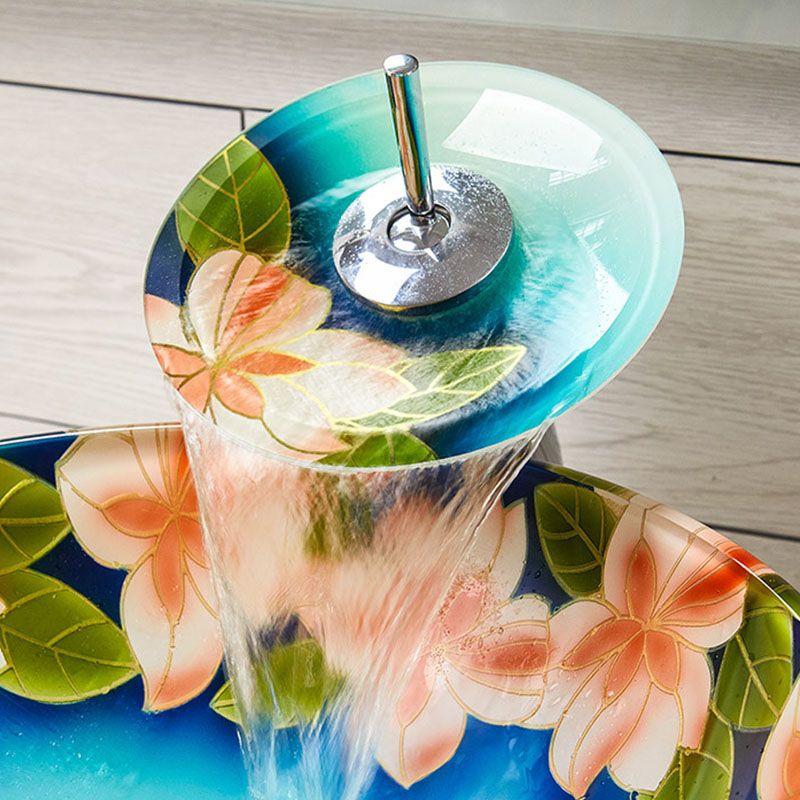 Tempered Glass Bathroom Sink Contemporary Trough Bathroom Sink with Round Shape Clearhalo 'Bathroom Remodel & Bathroom Fixtures' 'Bathroom Sinks & Faucet Components' 'Bathroom Sinks' 'bathroom_sink' 'Home Improvement' 'home_improvement' 'home_improvement_bathroom_sink' 1200x1200_164781ed-a7c1-4cd1-ae65-b9adfef2a854