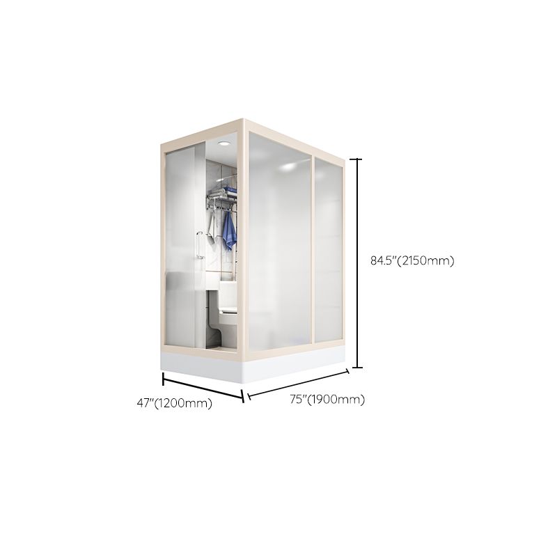 Modern Framed Tempered Glass Shower Kit with Base Included Framed Shower Stall in White Clearhalo 'Bathroom Remodel & Bathroom Fixtures' 'Home Improvement' 'home_improvement' 'home_improvement_shower_stalls_enclosures' 'Shower Stalls & Enclosures' 'shower_stalls_enclosures' 'Showers & Bathtubs' 1200x1200_1649a53a-413e-4cb2-909b-89d76ba3bd0e