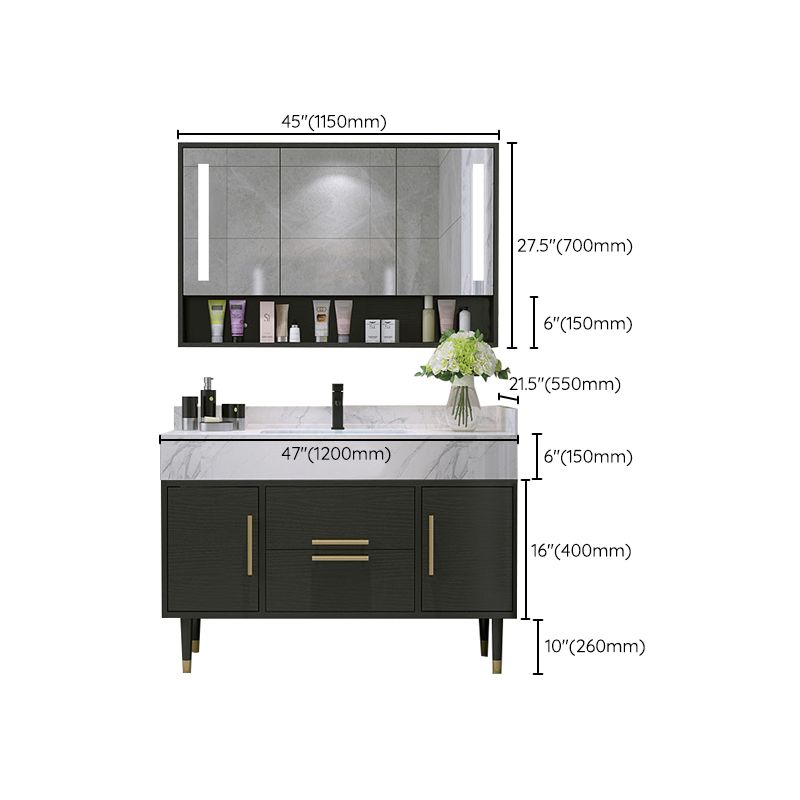 Metal Frame Vanity Set Plain Rectangle Drawers Freestanding Bath Vanity with Drawers Clearhalo 'Bathroom Remodel & Bathroom Fixtures' 'Bathroom Vanities' 'bathroom_vanities' 'Home Improvement' 'home_improvement' 'home_improvement_bathroom_vanities' 1200x1200_164d50a2-46a6-4418-aead-a2e74f089dd9