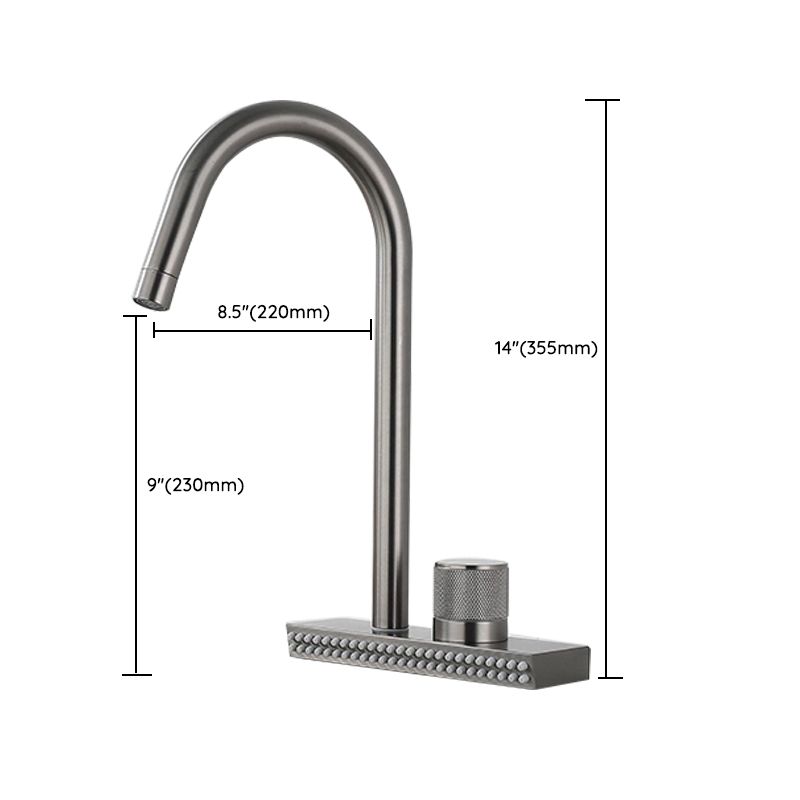 Contemporary Standard Kitchen Faucets Brushed Nickel No Sensor Swivel Spout Clearhalo 'Home Improvement' 'home_improvement' 'home_improvement_kitchen_faucets' 'Kitchen Faucets' 'Kitchen Remodel & Kitchen Fixtures' 'Kitchen Sinks & Faucet Components' 'kitchen_faucets' 1200x1200_165d9064-5592-4d1e-92d2-b97dd3813bbb