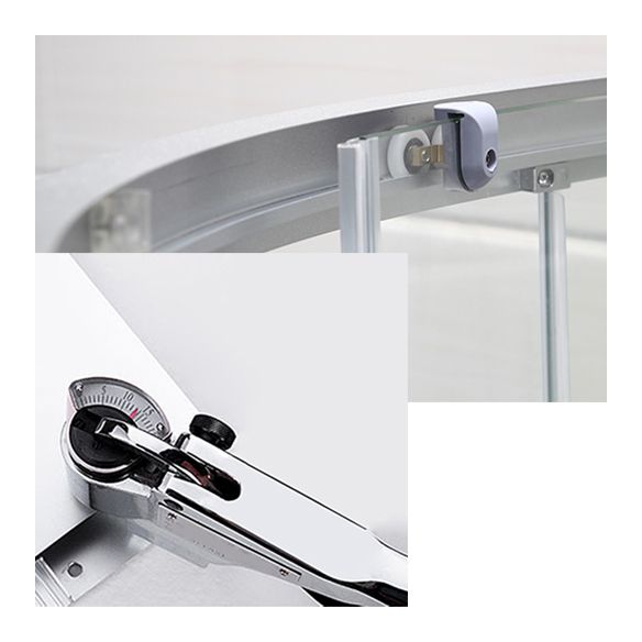 Contemporary Shower Stall Striped Round Semi-Frameless Shower Stall Clearhalo 'Bathroom Remodel & Bathroom Fixtures' 'Home Improvement' 'home_improvement' 'home_improvement_shower_stalls_enclosures' 'Shower Stalls & Enclosures' 'shower_stalls_enclosures' 'Showers & Bathtubs' 1200x1200_165ed8c5-844b-4bd5-93d6-d711d55e284f