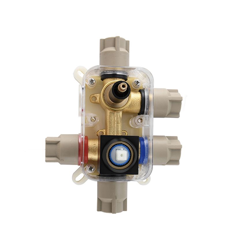 Modern Shower Set Brass Square Temperature Control Shower System Clearhalo 'Bathroom Remodel & Bathroom Fixtures' 'Home Improvement' 'home_improvement' 'home_improvement_shower_faucets' 'Shower Faucets & Systems' 'shower_faucets' 'Showers & Bathtubs Plumbing' 'Showers & Bathtubs' 1200x1200_1674d239-b13f-4fc7-afec-b49eafb161a2