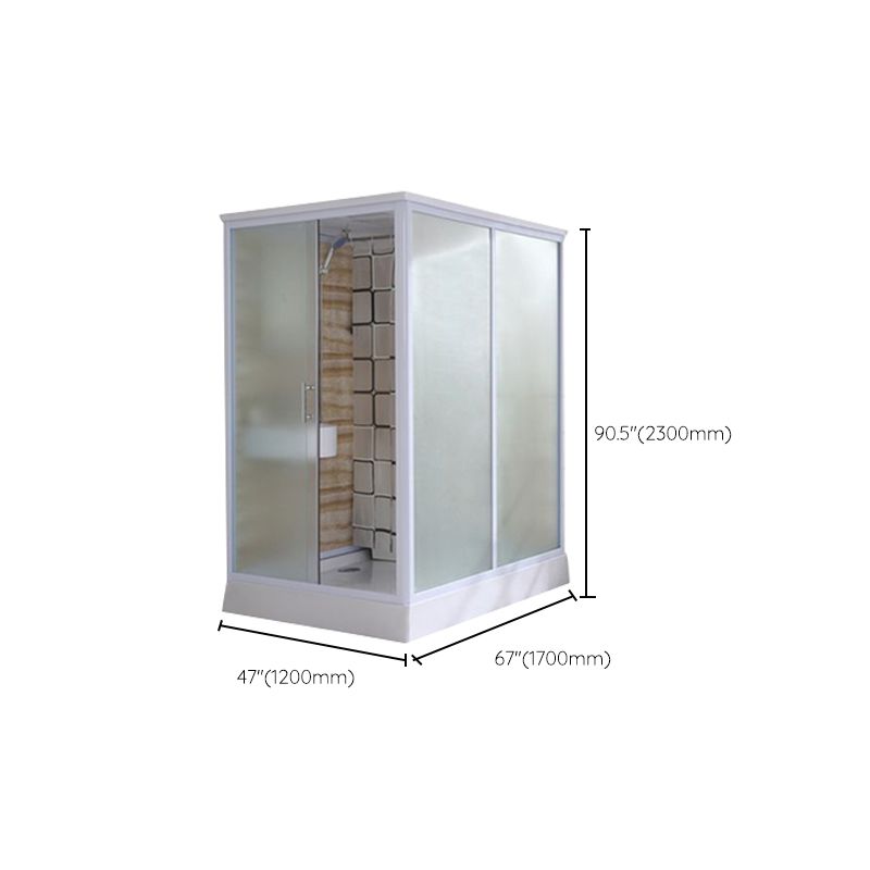Contemporary Shower Stall Clear Framed Single Sliding Shower Stall with Ceiling Clearhalo 'Bathroom Remodel & Bathroom Fixtures' 'Home Improvement' 'home_improvement' 'home_improvement_shower_stalls_enclosures' 'Shower Stalls & Enclosures' 'shower_stalls_enclosures' 'Showers & Bathtubs' 1200x1200_1678a7ce-25f5-49b4-bf90-93c9aa453e71