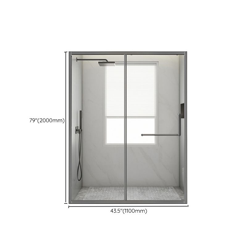 Glass and Metal Shower Door Simple Inline Black Shower Bath Door Clearhalo 'Bathroom Remodel & Bathroom Fixtures' 'Home Improvement' 'home_improvement' 'home_improvement_shower_tub_doors' 'Shower and Tub Doors' 'shower_tub_doors' 'Showers & Bathtubs' 1200x1200_168978ee-ee44-4d90-bb3b-57dad89f5a84