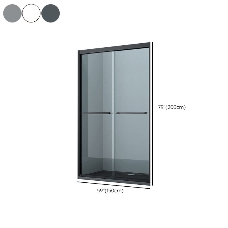Transparent Double Shower Bath Door Metal Framed Glass Shower Door Clearhalo 'Bathroom Remodel & Bathroom Fixtures' 'Home Improvement' 'home_improvement' 'home_improvement_shower_tub_doors' 'Shower and Tub Doors' 'shower_tub_doors' 'Showers & Bathtubs' 1200x1200_16962ba0-5f0c-42ef-a045-bd1b79c85dbc