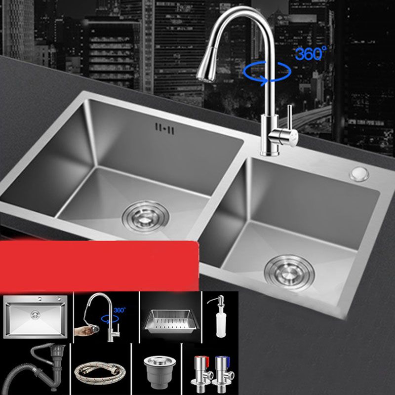 Contemporary Style Kitchen Sink Stainless Steel Kitchen Sink with Drain Strainer Kit Clearhalo 'Home Improvement' 'home_improvement' 'home_improvement_kitchen_sinks' 'Kitchen Remodel & Kitchen Fixtures' 'Kitchen Sinks & Faucet Components' 'Kitchen Sinks' 'kitchen_sinks' 1200x1200_16a024b8-313a-492a-84cc-92fce146dbb7